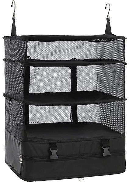 Seyahat Bagaj Organizatör Taşınabilir Seyahat Rafları Çanta Bavul Ambalaj Kare Katlanabilir Askılı Dolap Saklama Çantası (Yurt Dışından)