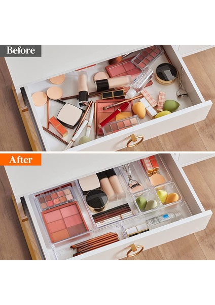 25 Adet Çekmece Organizatör Seti Şeffaf Plastik Masa Çekmece Düzenleyiciler Tepsiler Dresser Eşya Kutuları Makyaj Için Ayırma Kutusu (Yurt Dışından) indirimleri