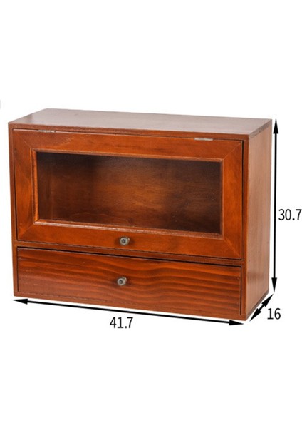 Retro Masaüstü Saklama Kutusu Dresser Kozmetik Raf Toz Geçirmez Çevirme Ahşap Antika Dolap Çay Seti Ahşap Kutu Depolama Dolabı (Yurt Dışından) indirimleri
