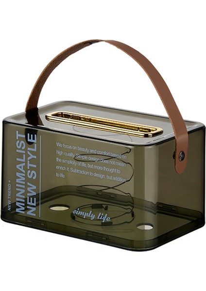 Ev Doku Kutusu Şeffaf Masaüstü Doku Kutusu Pompalama Kağıt Saklama Kutusu Oturma Odası Yemek Odası Siyah (Yurt Dışından)