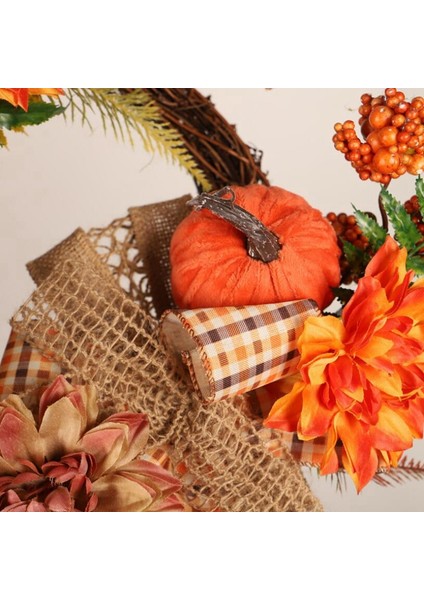 Sgiving Günü Kapı Çelengi Yapay Ipek Çiçek Kabak Berry Insan Yapımı Çelenk Kumaş Rattan Malzeme Ev Dekorasyon (Yurt Dışından) fırsatları