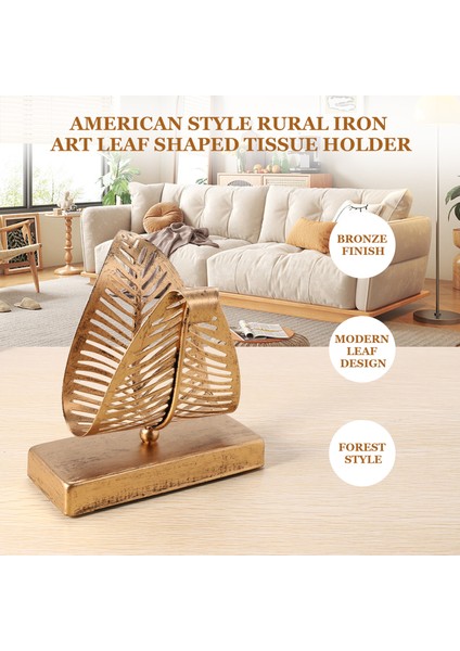 Yaprak Tasarımlı Bağımsız Modern Peçetelik, Masaüstü Kağıt Havlu Dispenseri, Peçete Saklama Saklama Kutusu (Yurt Dışından) fırsatları