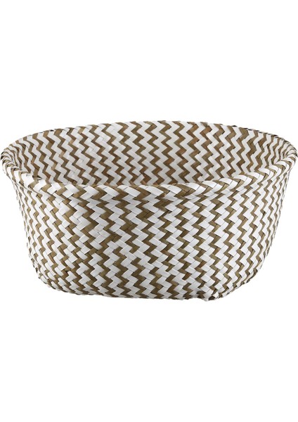 Katlanabilir El Yapımı Deniz Çayırı Depolama Sepeti Hasır Rattan Göbek Saman Bahçe Saksı Dalga Desen Ekici Elbise Sepeti Bej (Yurt Dışından) indirimleri