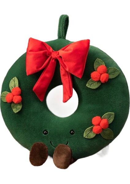 Noel Yeni Peluş Yastık Dolması Çikolatalı Kurabiye Evi Şekli Dekor Yastık Sevimli Komik Noel Ağacı Partisi Dekoru Bebek A (Yurt Dışından)