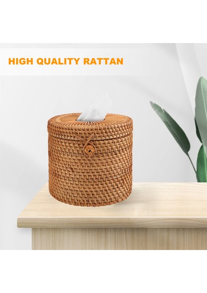 Barthroom, Ev, Otel ve Ofis Için Yuvarlak Rattan Doku Kutusu Asma Rulo Tutucu Tuvalet Kağıdı Kapak Dispenseri (Yurt Dışından) indirimleri