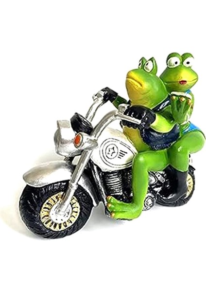 Kurbağa Motosiklet Reçine Kurbağa Çift Sürme Motosiklet Figürleri Kurbağa Heykelcik Dekor Reçine Kurbağa Hediyeler Bahçe Kurbağa Dekor (Yurt Dışından)
