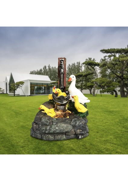 Hayvan Bahçesi Heykeli LED Işıkları ile Ördek Ailesi Açık Heykel Basamaklı Müstakil Bahçe Reçine Heykeli Süsler (Yurt Dışından) fırsatları