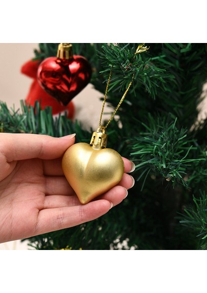 72 Adet Noel Dekorasyon Topları, Kalp Charms Noel Partisi Dekorasyon Ev Dekor (Yurt Dışından)