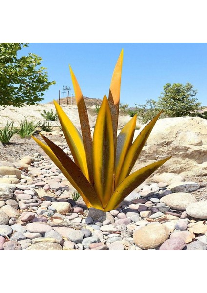 Rustik Heykel, Dıy Demir Agave Bitkiler Açık Bahçe Estetik Işaretleri Veranda Figürler Yard 35 cm (Yurt Dışından) indirimleri
