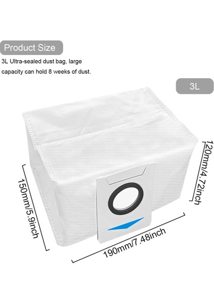 Deebot X1 Omni/turbo Robotlu Süpürge Aksesuarları Vakum Torbaları Için Uyumlu Yedek Toz Torbaları (Yurt Dışından)