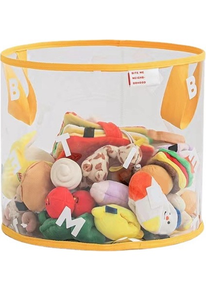 Taşınabilir Pvc Kalınlaşmış Oyuncak Depolama Sepeti Evcil Hayvan Malzemeleri Saklama Çantası Aperatifler-Güçlendirilmiş Saplı Çeşitli Eşyalar Sepeti, 28X25 cm (Yurt Dışından)