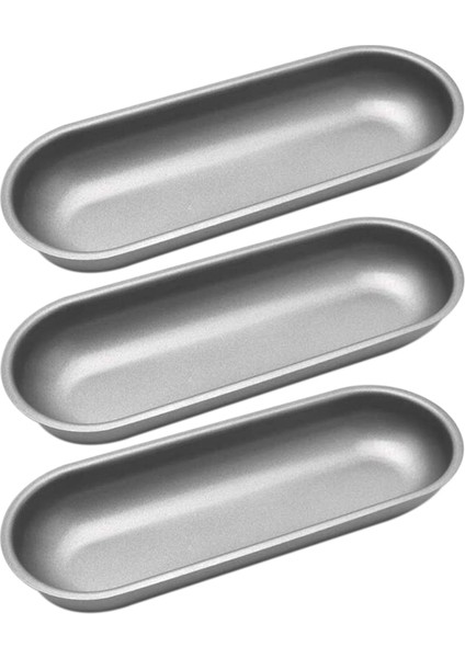 Hot Dog Kalıp Karbon Çelik Sosis Yapışmaz Bakeware Oval Hotdog Bun Fırın Tepsisi Dıy Ev Yapımı Ekmek Aracı 3 Adet (Yurt Dışından)