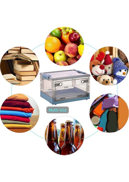 Çift Taraflı Kapılı Katlanır Saklama Kutuları, Kapaklı Şeffaf Saklama Kutuları, Tekerlekli Organizasyon Kutusu Beyaz (Yurt Dışından) fiyatları