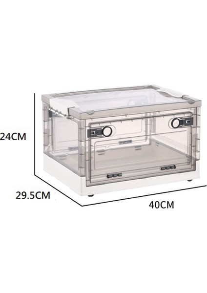 Çift Taraflı Kapılı Katlanır Saklama Kutuları, Kapaklı Şeffaf Saklama Kutuları, Tekerlekli Organizasyon Kutusu Beyaz (Yurt Dışından) indirimleri