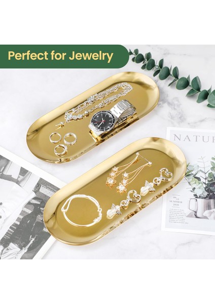 4pcs Paslanmaz Çelik Dekoratif Tepsi, Dresser Tezgahı Için Banyo Vanity Tepsisi, Sabunluklar Için Mutfak Lavabo Tepsisi (Yurt Dışından)