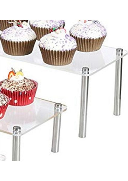 3 Adet Set Merdiven Akrilik Cupcake Ekran Standı El Kukla Takı Şeffaf Kozmetik Ekran Standı (Yurt Dışından)