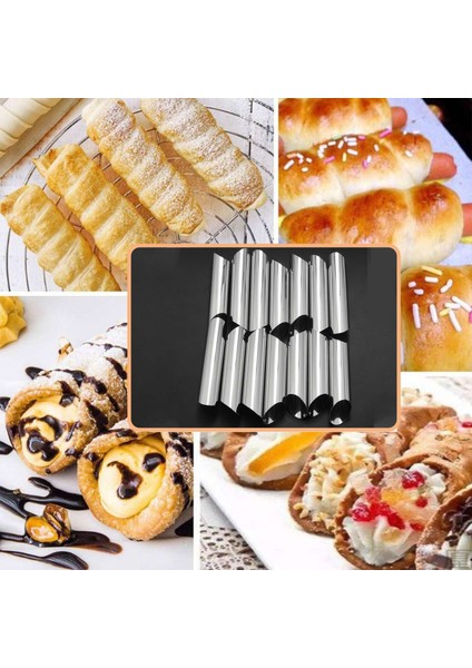 14 430 Paslanmaz Çelik Boru Seti Cannoli Pasta Formları -5 Inç (Yurt Dışından) modelleri