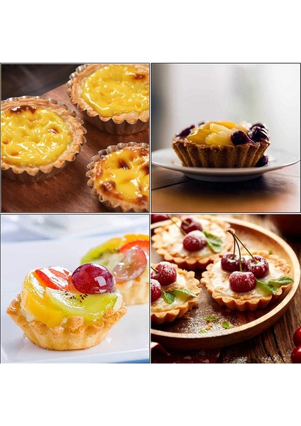 18 Adet Yumurtalı Tart 3.74 Inç, 10 Inç Çırpma Teli ile Cupcake Kek Fincan Kalıbı, Sağlam ve Yeniden Kullanılabilir Mini Pasta Tavası Muffin (Yurt Dışından)
