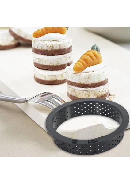 Yuvarlak Şekil Bakeware Diy Dekorasyon Aracı, Kek Kalıbı Fransız Tatlı Dekorasyon Bakeware Mousse Daire Yapışmaz Delikli Halka 8 Adet (Yurt Dışından)