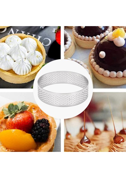 8 Adet Paslanmaz Çelik Tart Halkası, Isıya Dayanıklı Delikli Kek Mus Halkası Yuvarlak Çift Haddelenmiş Tart Halkası Metal Kalıp 8 cm (Yurt Dışından) indirimleri