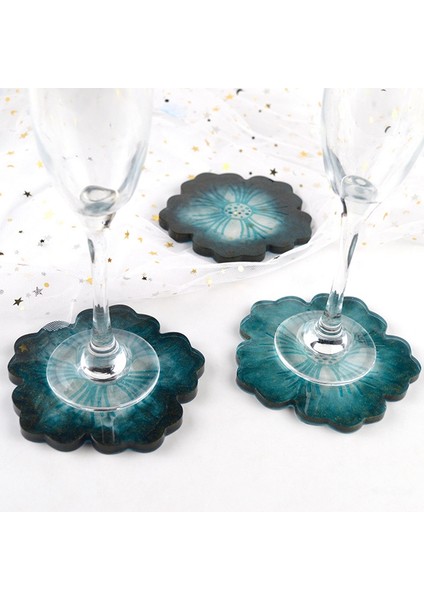 Silikon Tepsi Kalıp Seti Dıy Çiçek Coaster Kalıp El Yapımı Petal Stilleri Reçine Boyalı Dekoratif Masa Meyve Tabağı E (Yurt Dışından)