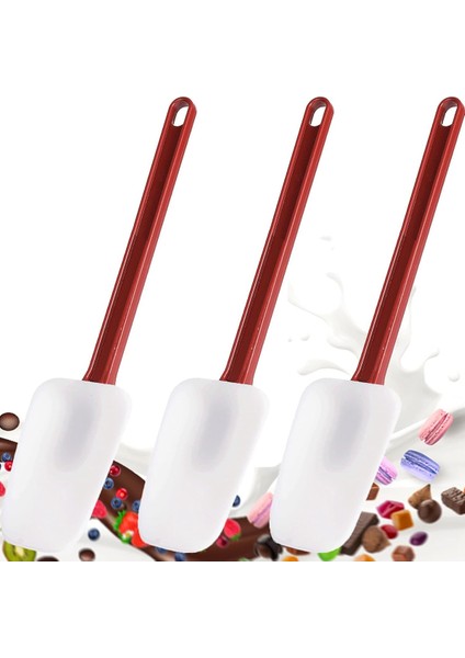 3'lü Paket Spatula Silikon Isıya Dayanıklı, Spatula Silikon, Kauçuk Kazıyıcı Spatula 10 Inç, Mutfak Kullanımı B (Yurt Dışından)