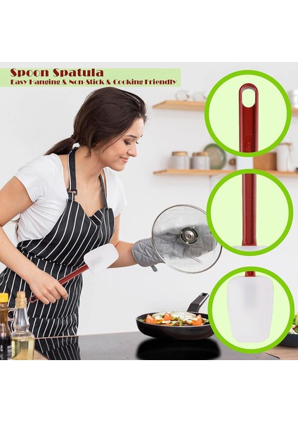 3'lü Paket Spatula Silikon Isıya Dayanıklı, Spatula Silikon, Kauçuk Kazıyıcı Spatula 10 Inç, Mutfak Kullanımı B (Yurt Dışından)