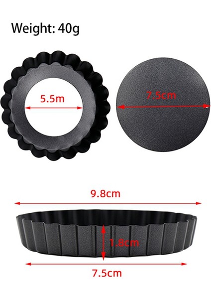 Çıkarılabilir Alt Kalıplı 20 Adet Mini Tart Tavaları 4 Inç Yuvarlak Yapışmaz Tart Tavaları Kek, Tatlı Pişirme Vb. Için Uygundur. (Yurt Dışından)