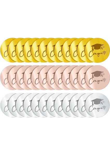36 Adet Mezuniyet Cupcake Toppers Akrilik Kek Disk Kek Toppers Yuvarlak Mezuniyet Kazınmış Ayna Akrilik Cupcake Toppers (Yurt Dışından)
