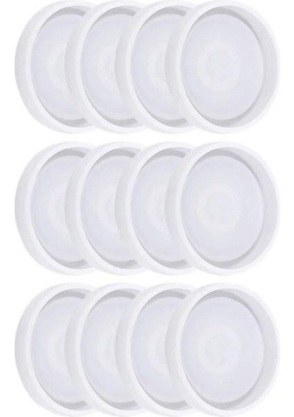 12 Paket Dıy Yuvarlak Silikon Altlık Silikon Reçine Kalıp Şeffaf Epoksi Reçine ile Döküm Için (Yurt Dışından)