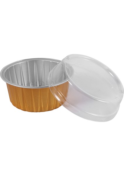 100 Adet Tek Kullanımlık Alüminyum Folyo Pişirme Bardakları Creme Brulee Tatlı Oval Şekil Cupcake Kapaklı Bardaklar Kek Yumurta Araçları (Yurt Dışından)