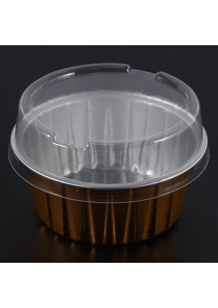 100 Adet Tek Kullanımlık Alüminyum Folyo Pişirme Bardakları Creme Brulee Tatlı Oval Şekil Cupcake Kapaklı Bardaklar Kek Yumurta Araçları (Yurt Dışından)