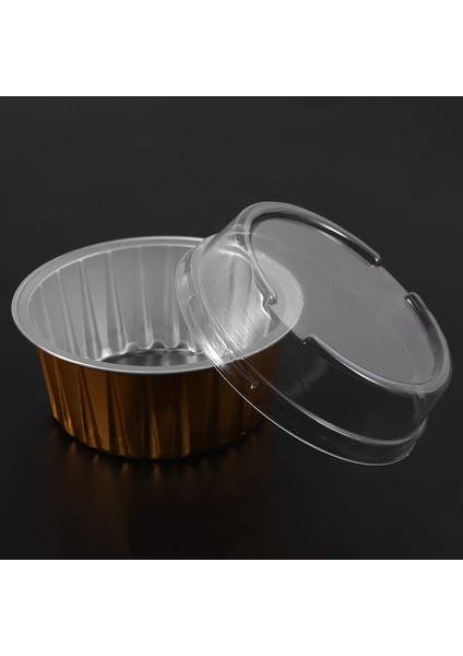 100 Adet Tek Kullanımlık Alüminyum Folyo Pişirme Bardakları Creme Brulee Tatlı Oval Şekil Cupcake Kapaklı Bardaklar Kek Yumurta Araçları (Yurt Dışından)