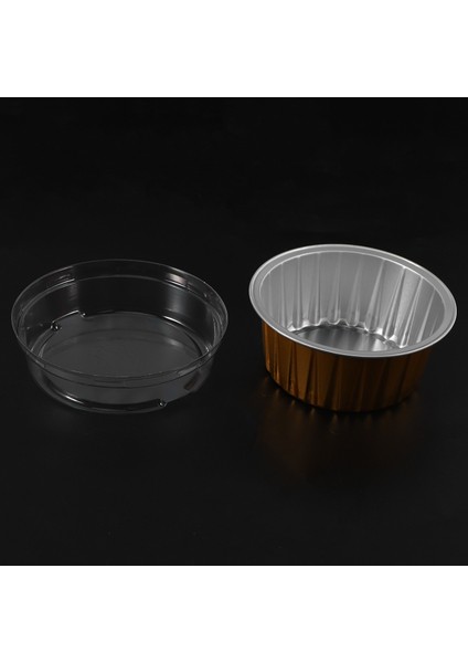 100 Adet Tek Kullanımlık Alüminyum Folyo Pişirme Bardakları Creme Brulee Tatlı Oval Şekil Cupcake Kapaklı Bardaklar Kek Yumurta Araçları (Yurt Dışından)