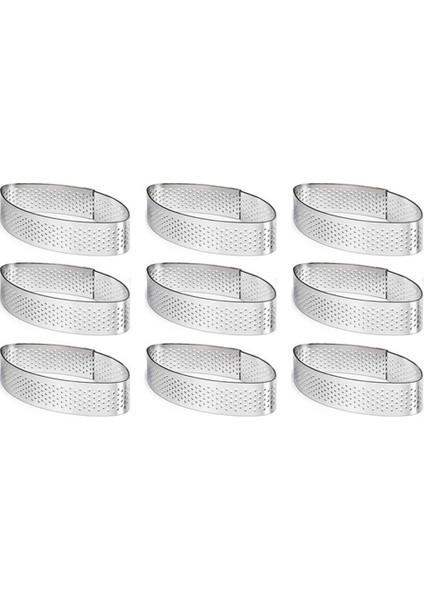 9 Paket Paslanmaz Çelik Tart Yüzük, Isıya Dayanıklı Delikli Kek Mus Halkası Kek Mus Daire Kesici Pasta Halkası (Yurt Dışından)
