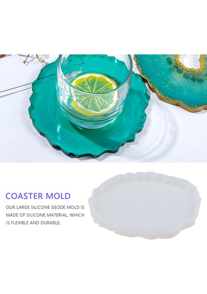 6 Adet Reçine Coaster Kalıp Silikon Geode Kalıp Düzensiz Dalga Şekli Kalıp Tepsisi Kalıp Coaster Döküm Kalıp (Yurt Dışından)