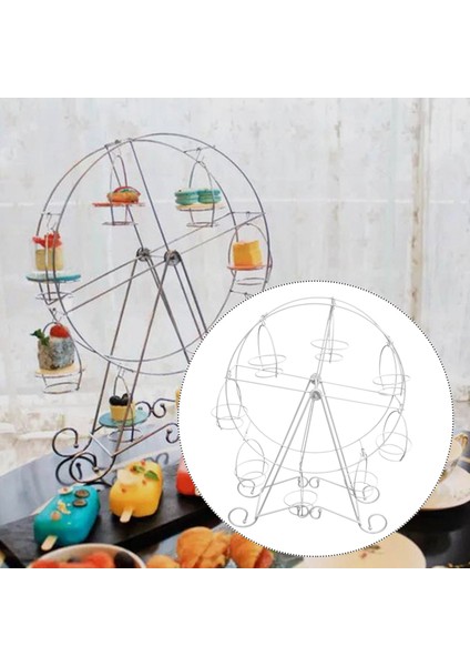 Parti Dönebilen Pasta Kek Tutucu 8 Bardak Malzemeleri Kek Standı Tekerlek Mutfak Ev (Yurt Dışından)