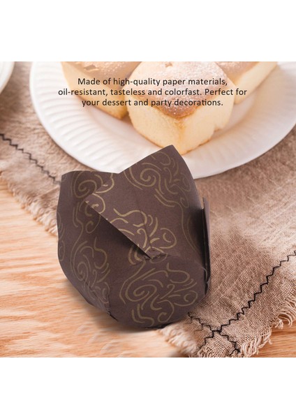 Cupcake, 200 Parça Lale Pişirme Bardak Muffin Bardak Cupcake Gömlekleri Doğum Günü Duş Partisi Için Muffin Kutuları (Yurt Dışından)