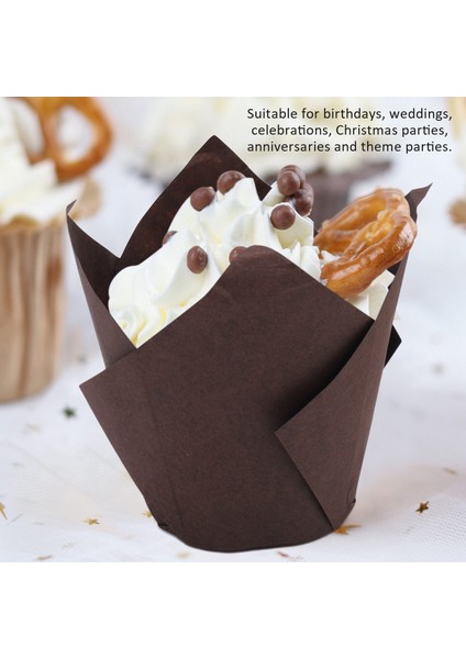 Cupcake, 200 Parça Lale Pişirme Bardak Muffin Bardak Cupcake Gömlekleri Doğum Günü Duş Partisi Için Muffin Kutuları (Yurt Dışından)