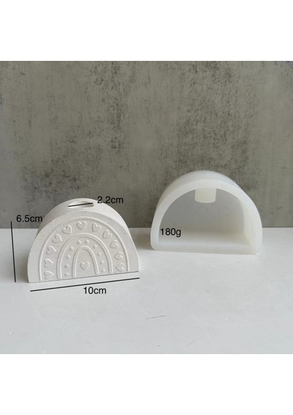 Gökkuşağı Kemer Şekilli Şamdan Silikon Dıy Beton Sıva Gökkuşağı Mumluk Tepsi Çömlekçilik Kalıp (B) (Yurt Dışından) fiyatları