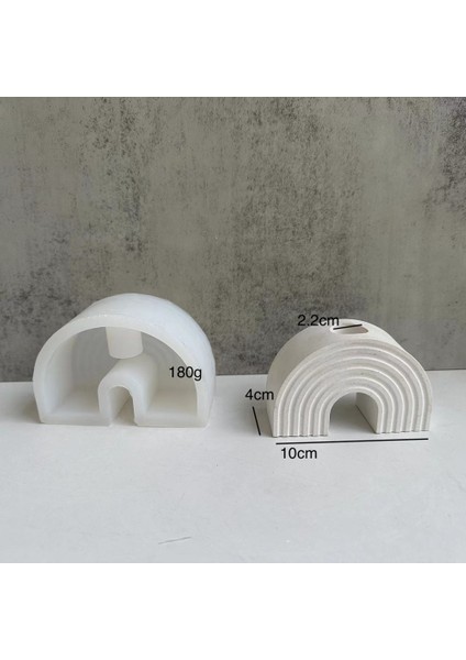 Gökkuşağı Kemer Şekilli Şamdan Silikon Dıy Beton Sıva Gökkuşağı Mumluk Tepsi Çömlekçilik Kalıp (B) (Yurt Dışından) modelleri