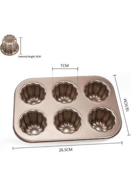 4-Cavity Canele Kalıp Kek Tava, Yapışmaz Canele Fırın Tepsisi Fırın Için Karbon Çelik Caneles Kalıp Bakeware Aracı (Yurt Dışından)