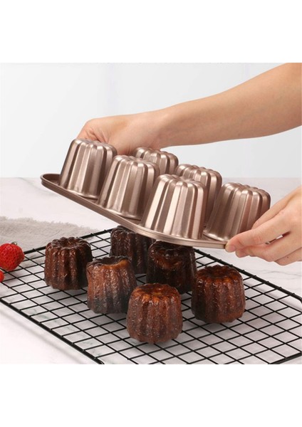 4-Cavity Canele Kalıp Kek Tava, Yapışmaz Canele Fırın Tepsisi Fırın Için Karbon Çelik Caneles Kalıp Bakeware Aracı (Yurt Dışından)