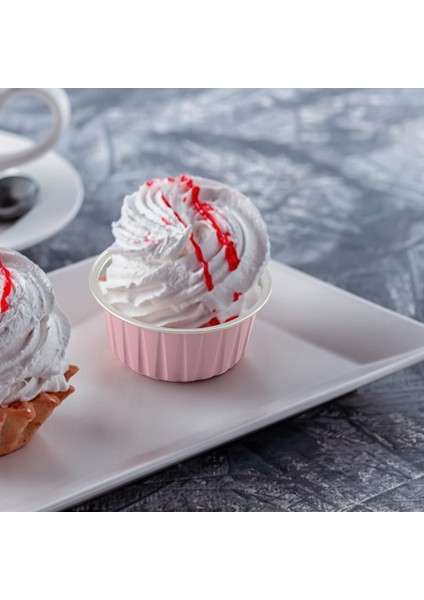 100 Adet 5 Oz 125 ml Tek Kullanımlık Kek Pişirme Bardak Muffin Gömlekleri Kapaklı Bardak Alüminyum Folyo Cupcake Pişirme Bardak-Pembe (Yurt Dışından) fiyatları
