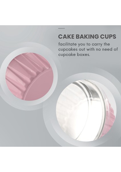 100 Adet 5 Oz 125 ml Tek Kullanımlık Kek Pişirme Bardak Muffin Gömlekleri Kapaklı Bardak Alüminyum Folyo Cupcake Pişirme Bardak-Pembe (Yurt Dışından) indirimleri