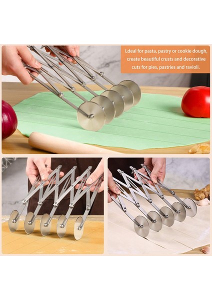 5 Tekerlekli Pasta Kesici Pizza Kesici Çok Tekerlekli Hamur Kesiciler Genişletilebilir Pizza Dilimleme Pişirme Kesici Rulo Pasta Bıçağı (Yurt Dışından) fiyatları