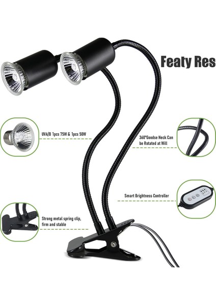 Sürüngen Isı Lambası, Kelepçeli Çift Kafalı Isı Lambası, Kaplumbağa Için Döngü Zamanlayıcılı Sürüngen Işığı, Sakallı Ejderha Ab Fişi (Yurt Dışından) indirimleri