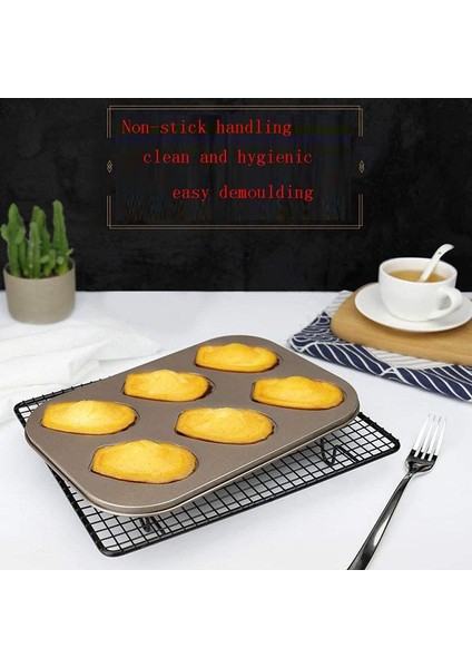 2 Paket Madeleine Kalıp Kek Tavası, Yapışmaz Ağır Hizmet Kabuğu Fırın Pişirme Için Madeline Bakeware (Altın) (Yurt Dışından) fiyatları
