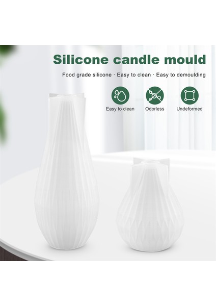 Silikon Mum Yapımı Dıy El Sanatları 3D Geometrik Armut Şişe Şekli Aromaterapi Için Çizgili Sabun Kek Kalıbı (Yurt Dışından)