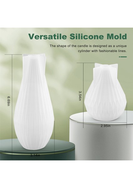 Silikon Mum Yapımı Dıy El Sanatları 3D Geometrik Armut Şişe Şekli Aromaterapi Için Çizgili Sabun Kek Kalıbı (Yurt Dışından)